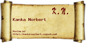 Kanka Norbert névjegykártya